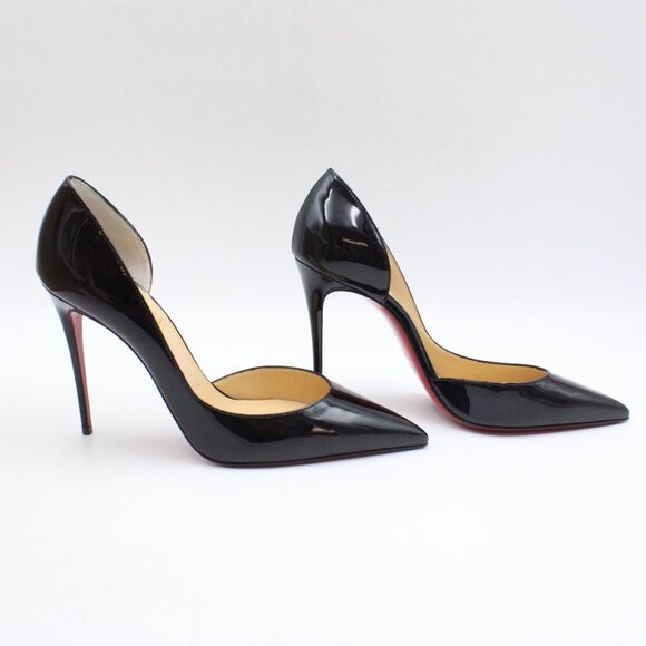 Christian Louboutin Black Patent Leather Heels - Picture 2 of 12